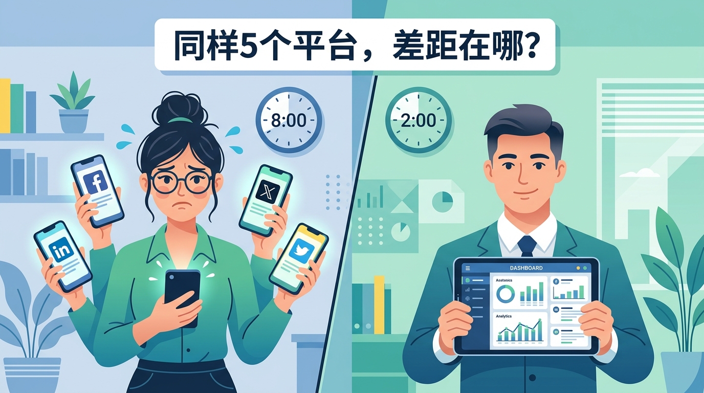 同样5个平台2小时vs8小时差距对比图