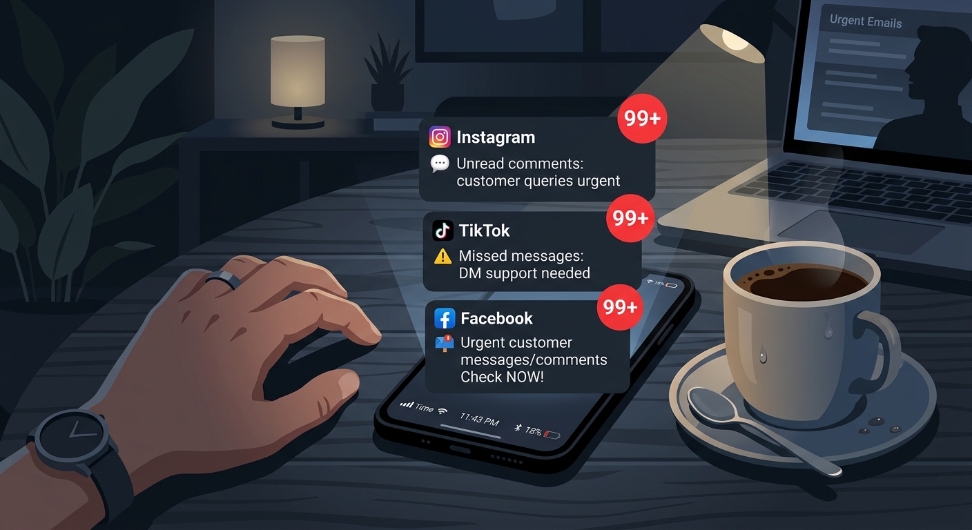 多平台评论通知堆积，运营人员来不及处理