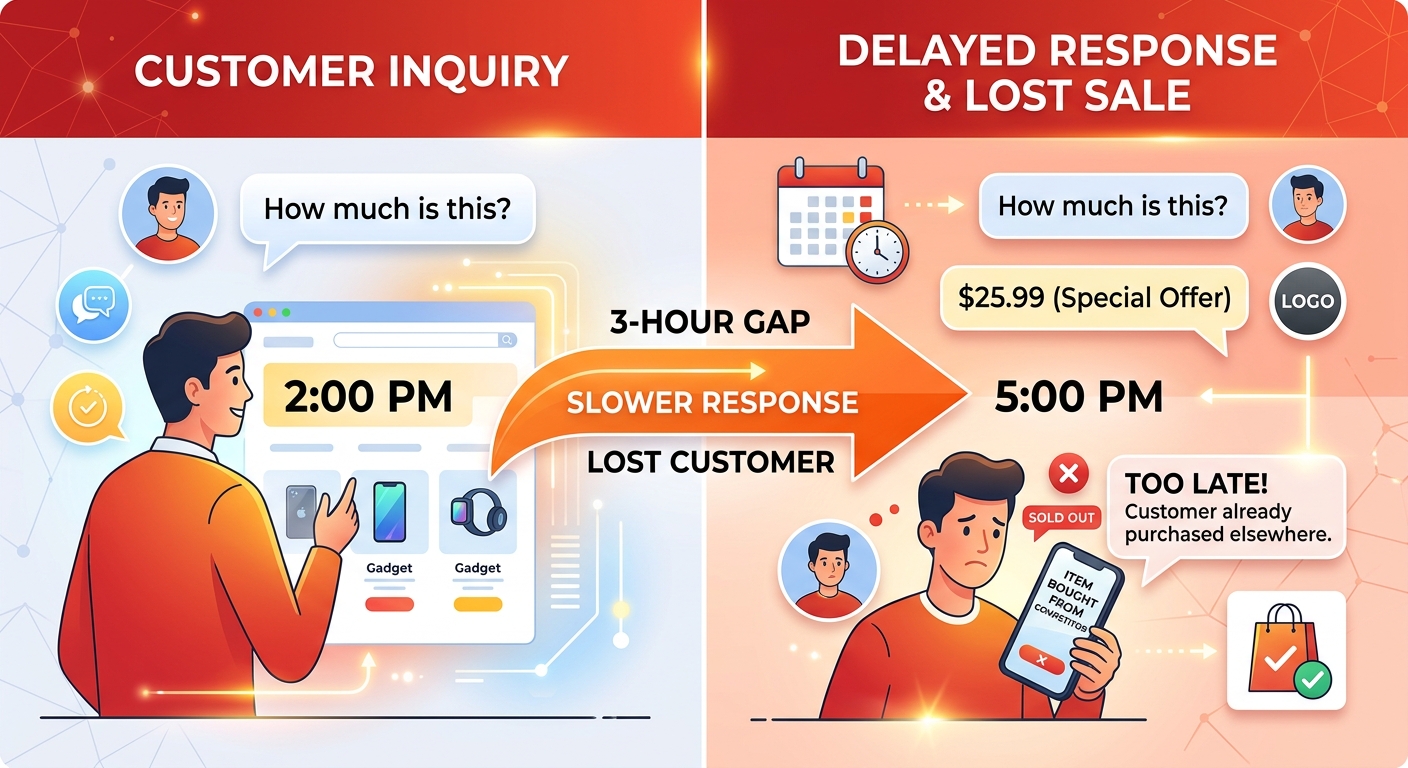 问价评论3小时未回复导致成交流失示意图