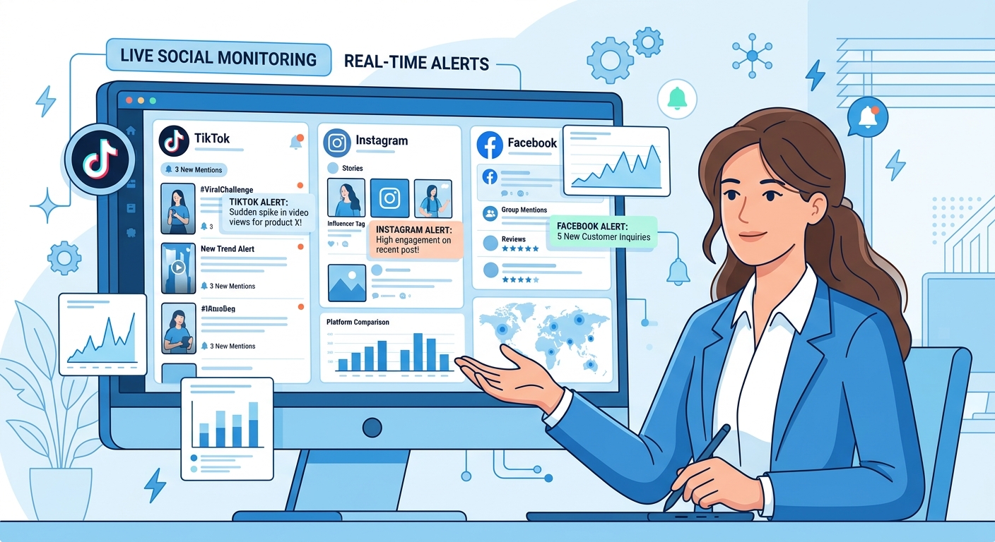 实时社媒监控看板