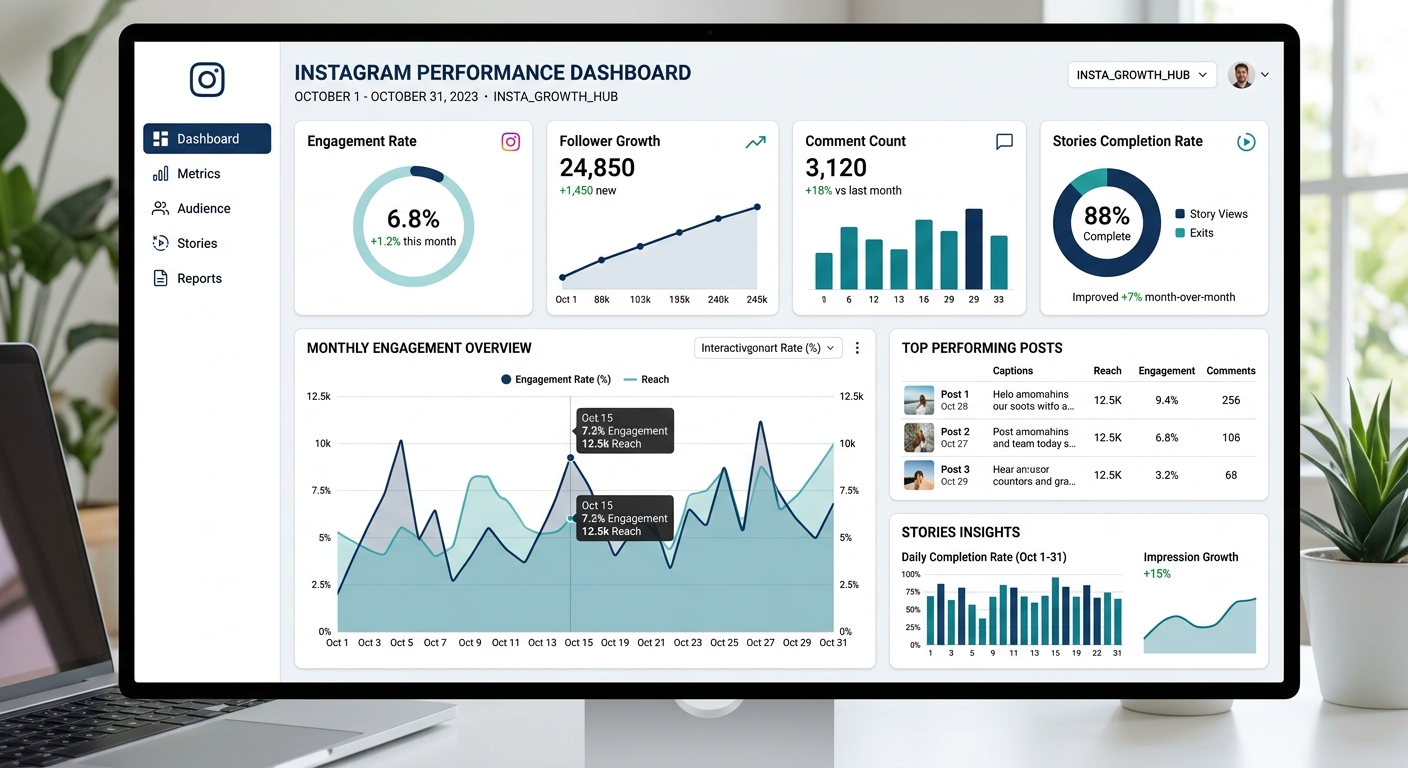 Instagram互动率增长数据图表