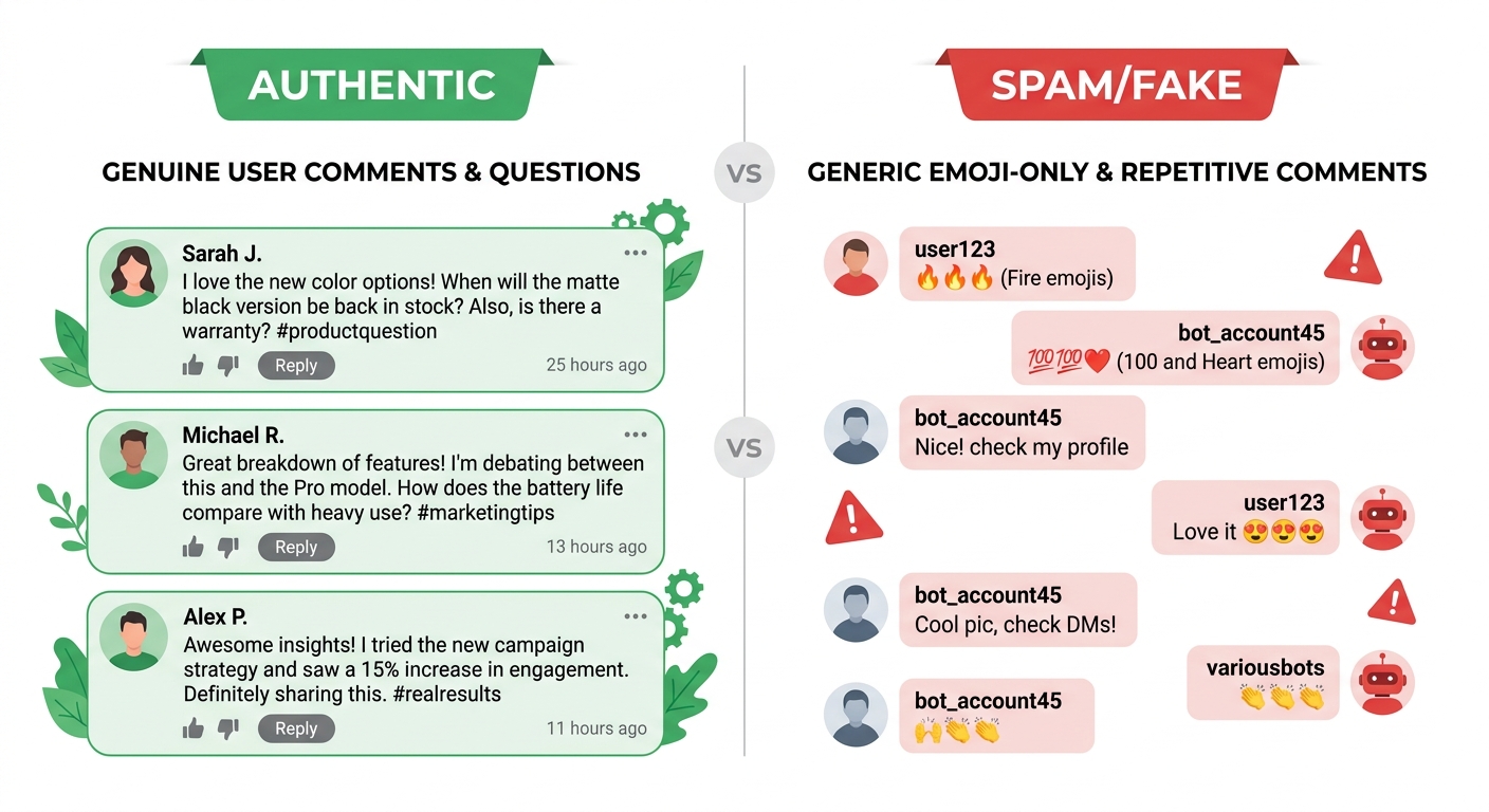 KOL评论真实度对比分析示例