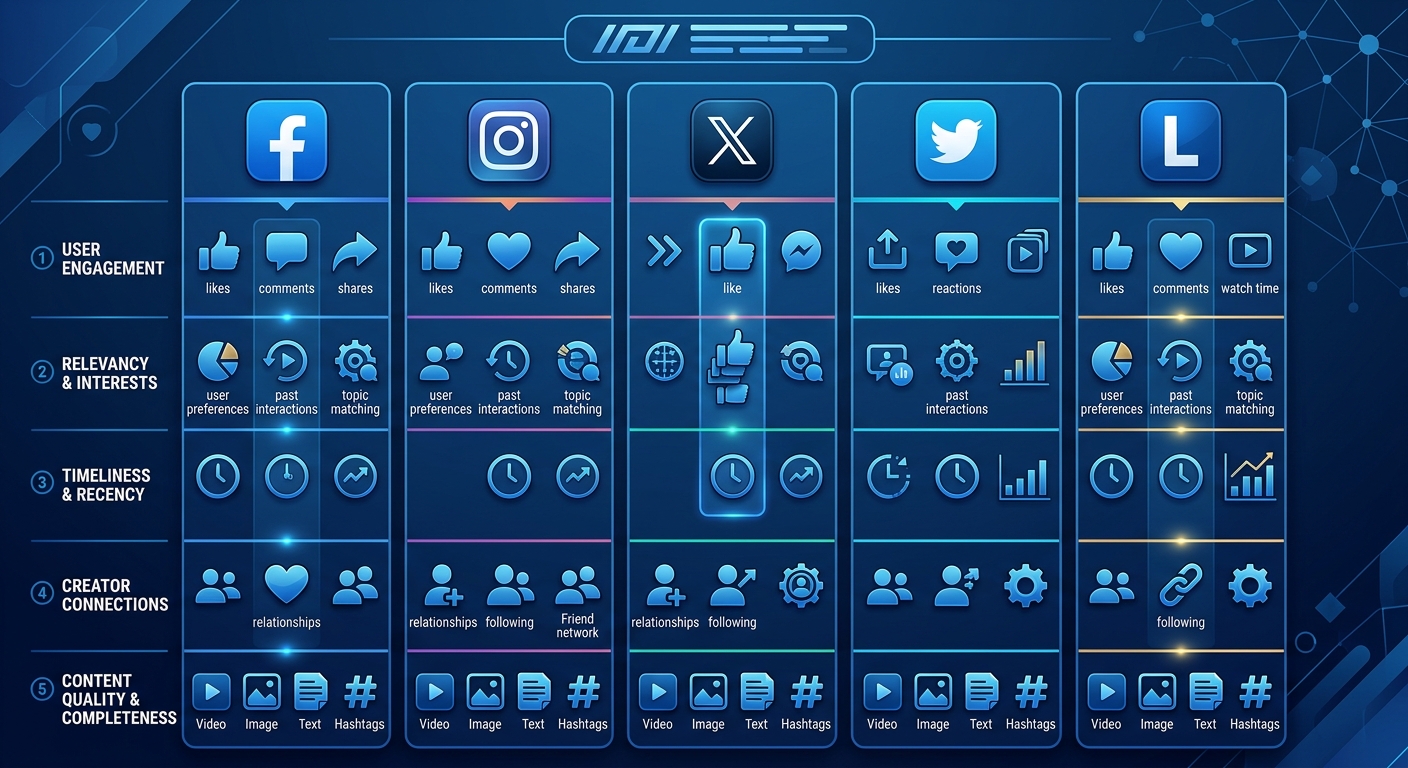 5大平台内容特征与算法机制对比