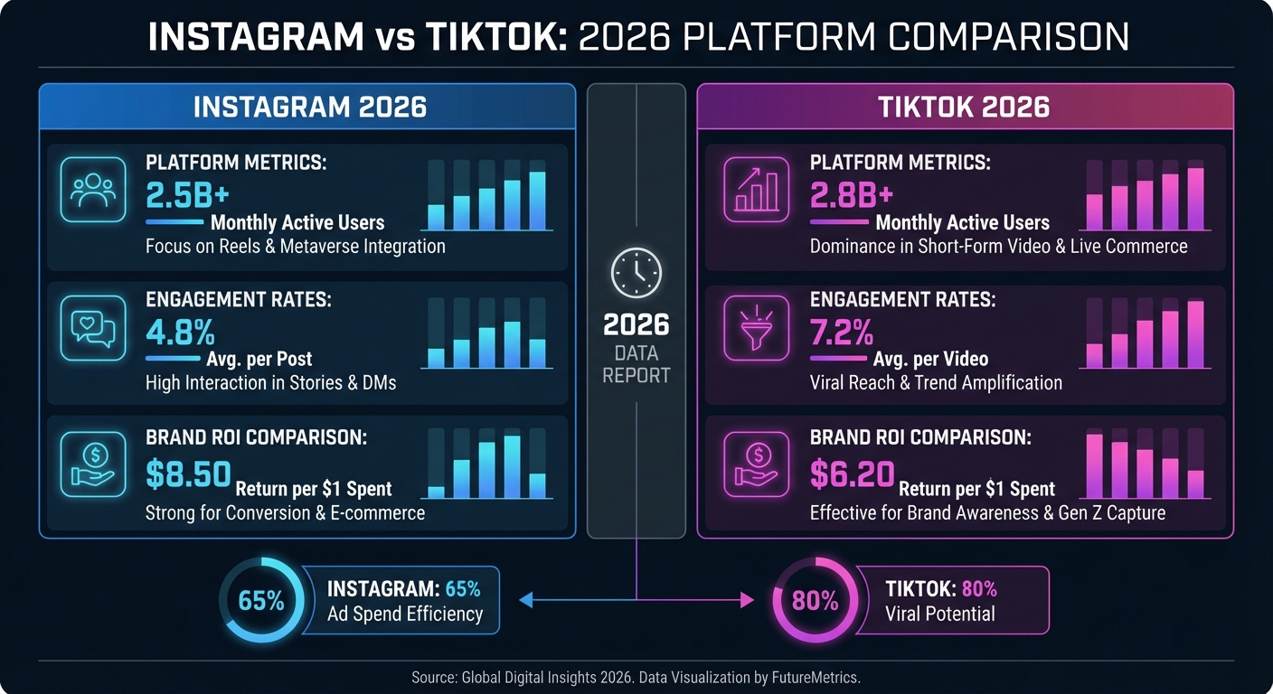 Instagram vs TikTok: ¿En qué plataforma deben apostar las marcas en 2026? (Prueba con datos)
