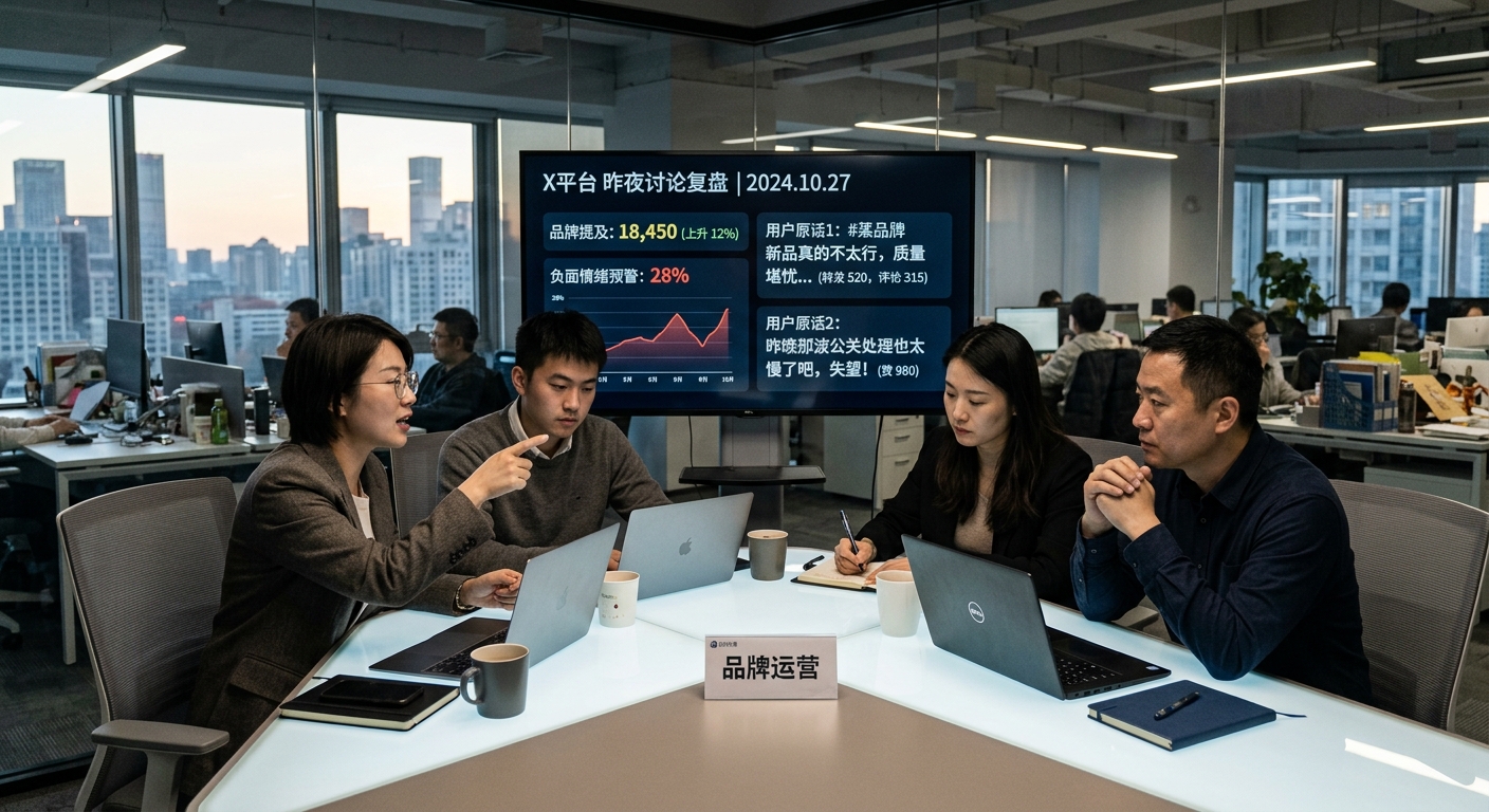 品牌运营团队复盘 X 平台声量变化