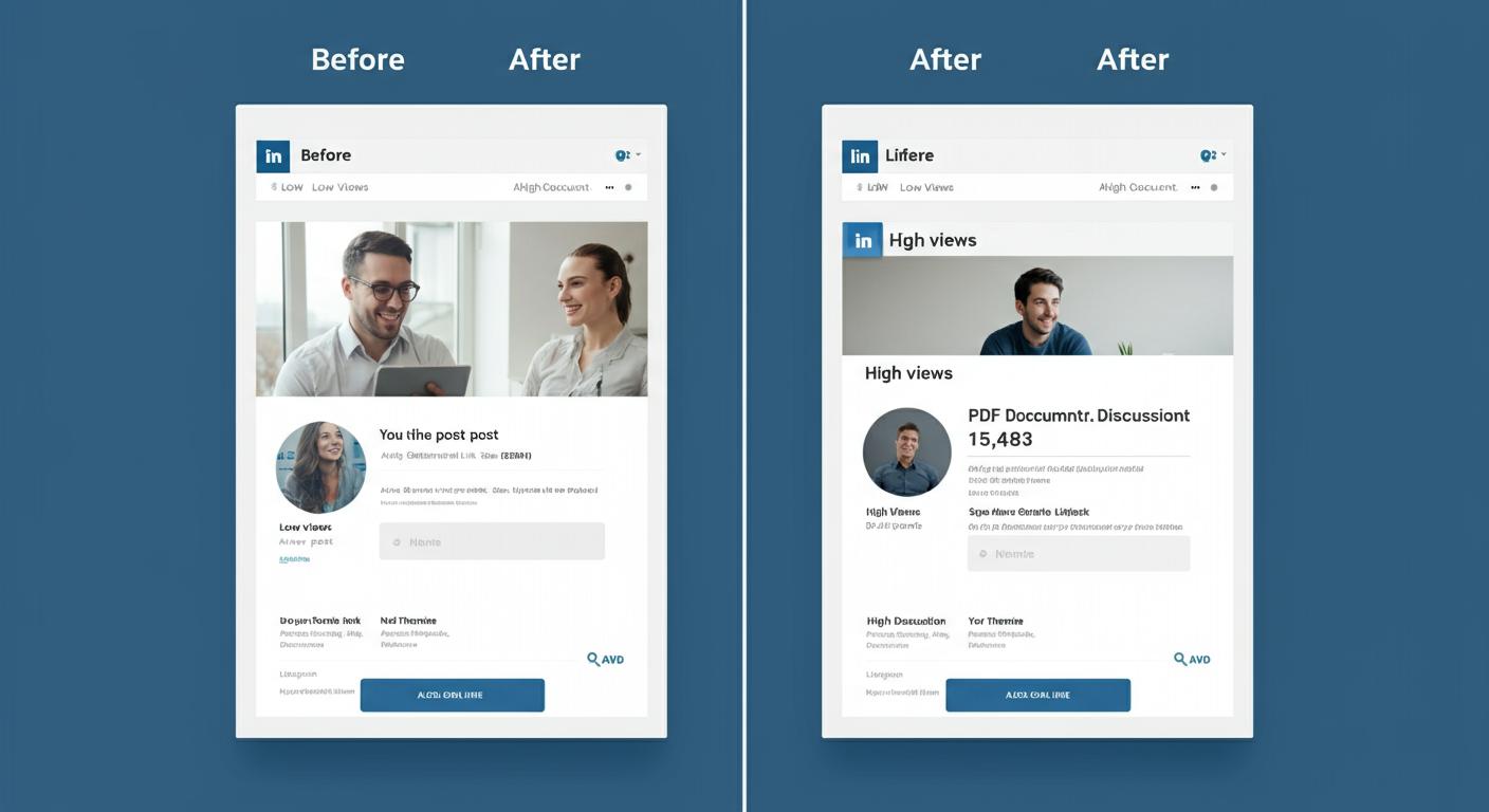 LinkedIn 内容优化对比图